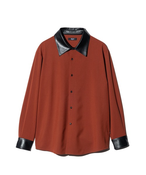 glamb（グラム） シャツ Synth Leather Collar Shirt / シンセレザー
