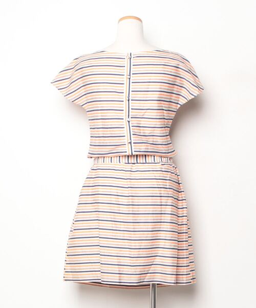 「mimi&roger」 ボーダー柄半袖ワンピース 0 オレンジ レディース_画像2