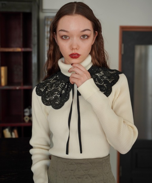 「TINA：JOJUN」 タートルネックニット M ライトピンク レディース_画像4