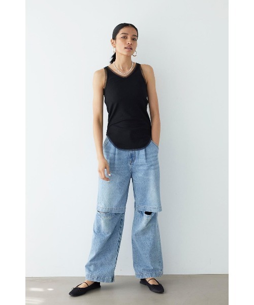 「ALEXIA STAM」 ノースリーブトップス S ブラック レディース_画像6