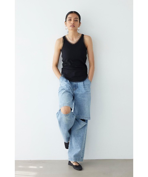 「ALEXIA STAM」 ノースリーブトップス S ブラック レディース_画像8