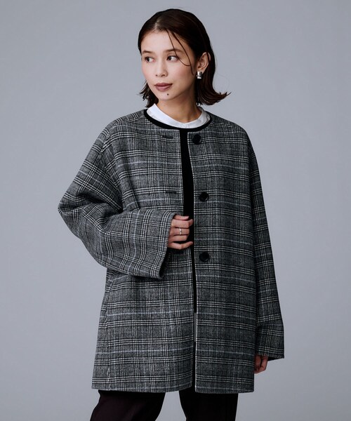 美品❣️UNTITLED ウール リバーシブルコート リバー グレー サイズ2 美品 UNTITLED リバーノーカラーコート グレー 38 ベルト欠品 - メルカリ