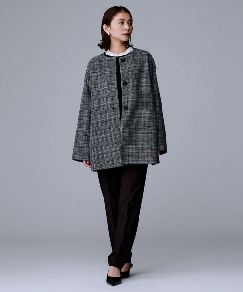 美品❣️UNTITLED ウール リバーシブルコート リバー グレー サイズ2 アンタイトル UNTITLED ライトリバー ロングコート （グレージュ(050