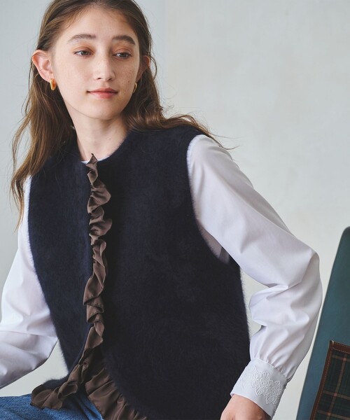 UNITED ARROWS フリル ジレ ベスト ブラック ペプラム UNITED ARROWS・Pフリル ベスト ペプラム - メルカリ