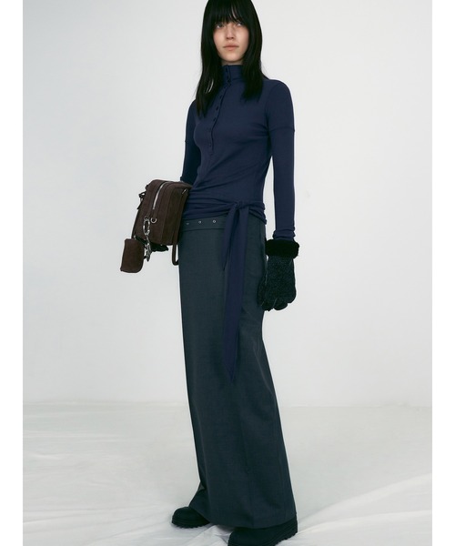 LOW CLASSIC（ロウクラシック） tシャツ BUTTON UP WRAP T-SHIRT