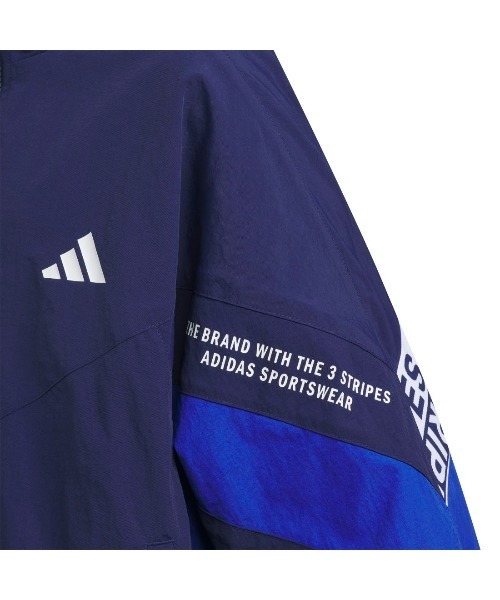 adidas　アディダス ナイロンジャケット　濃紺　大きめXXXL　ジャンバ― adidas アディダス ナイロンジャケット プルオーバー 刺繡ロゴ 紺