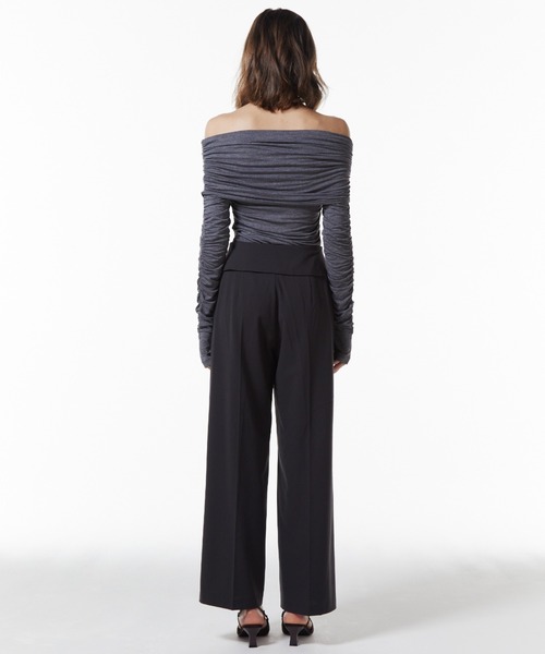 JOSE MOON（ジョゼムーン） tシャツ GATHER OFFSHOULDER LONG TOPS