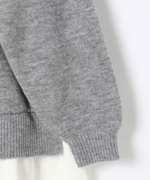 Heather（ヘザー） ワンピース ドッキングフリルニットワンピース