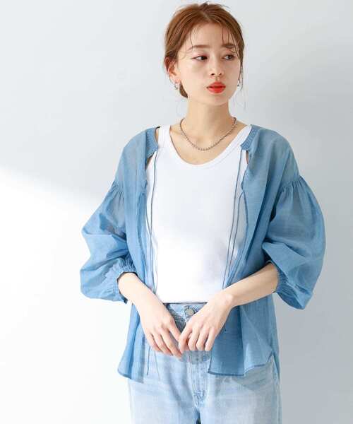 「URBAN RESEARCH Sonny Label」 半袖ブラウス FREE ライトブルー レディース_画像4