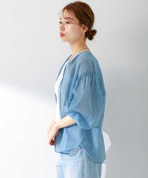 「URBAN RESEARCH Sonny Label」 半袖ブラウス FREE ライトブルー レディース_画像5