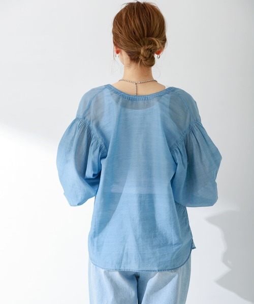 「URBAN RESEARCH Sonny Label」 半袖ブラウス FREE ライトブルー レディース_画像6