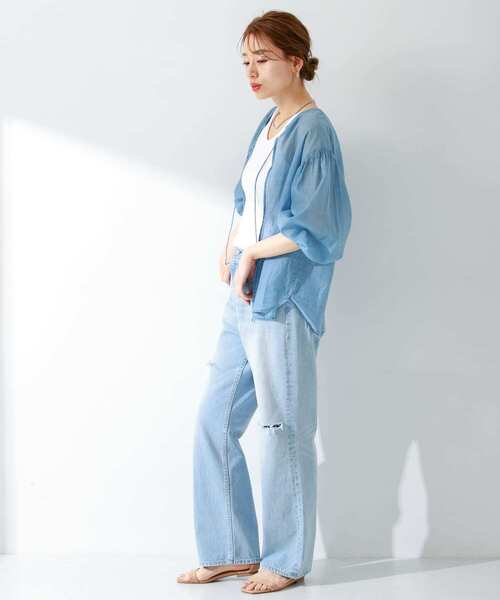 「URBAN RESEARCH Sonny Label」 半袖ブラウス FREE ライトブルー レディース_画像8