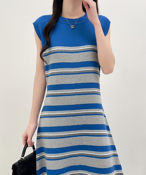 「ECLIN」 ノースリーブワンピース FREE ベージュ レディース_画像4