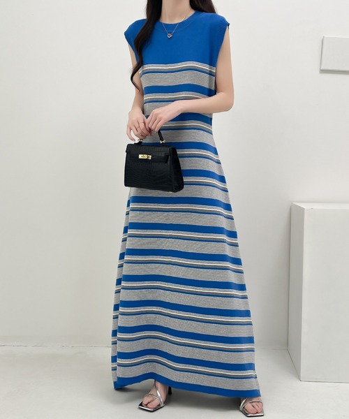 「ECLIN」 ノースリーブワンピース FREE ベージュ レディース_画像8