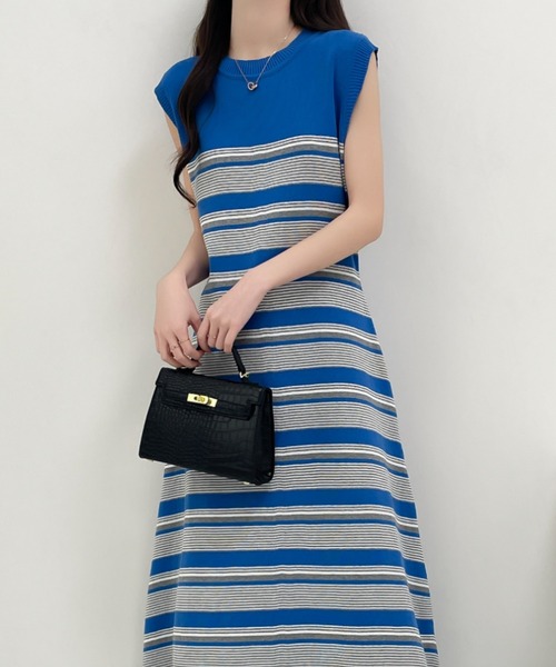 「ECLIN」 ノースリーブワンピース FREE ベージュ レディース_画像9