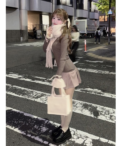 Darich（ダーリッチ） ワンピース シャツドッキングプリーツミニ