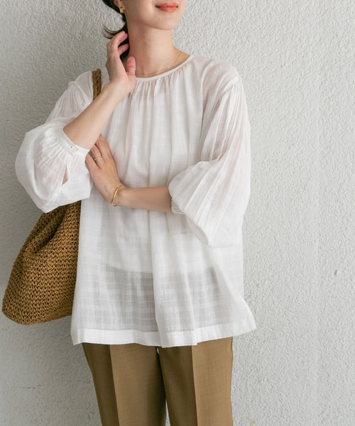 「URBAN RESEARCH DOORS」 長袖ブラウス MEDIUM ホワイト レディース_画像2