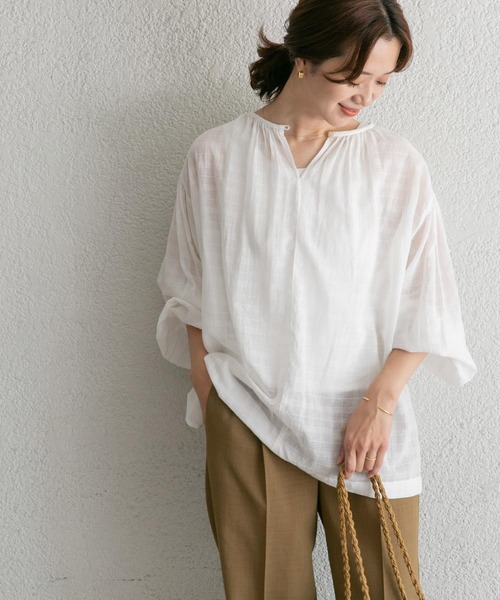 「URBAN RESEARCH DOORS」 長袖ブラウス MEDIUM ホワイト レディース_画像4