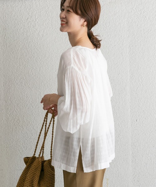 「URBAN RESEARCH DOORS」 長袖ブラウス MEDIUM ホワイト レディース_画像7