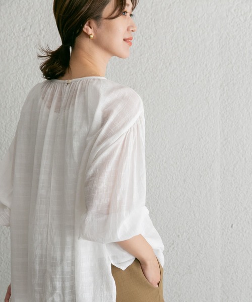 「URBAN RESEARCH DOORS」 長袖ブラウス MEDIUM ホワイト レディース_画像9