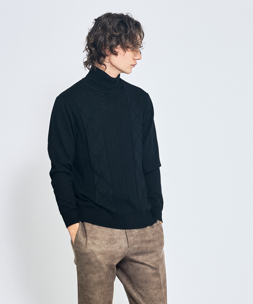 セーター ニット Pure Merino ハイゲージ タートルネックニット / ケーブルニット メンズ レディース