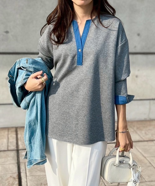 Emmataylor ライトダンボールドッキングプルオーバー freesize Emma Taylor（エマテイラー） tシャツ ライトダンボールデニム