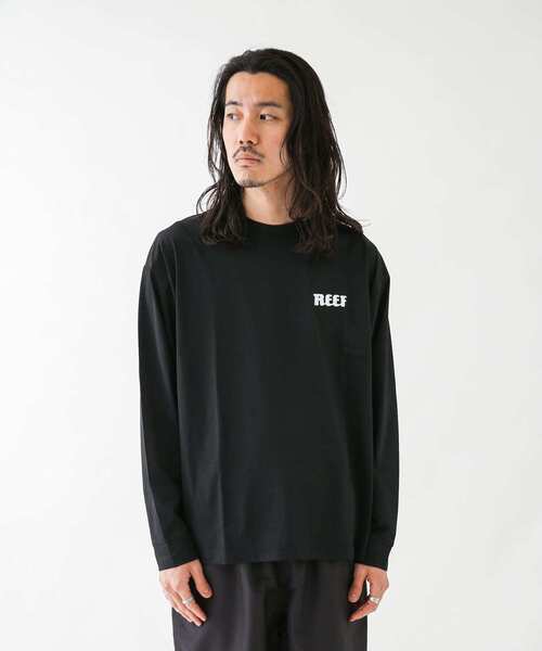 「REEF」 長袖Tシャツ MEDIUM チャコールグレー メンズ_画像3
