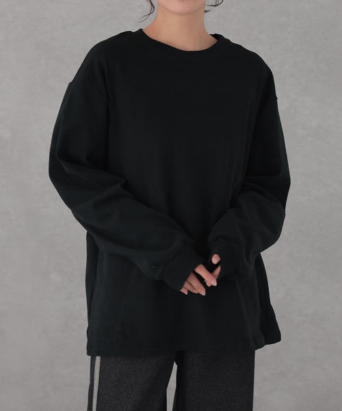 DAYRA tシャツ クルーネック ベーシック ドロップショルダー 長袖 プル 