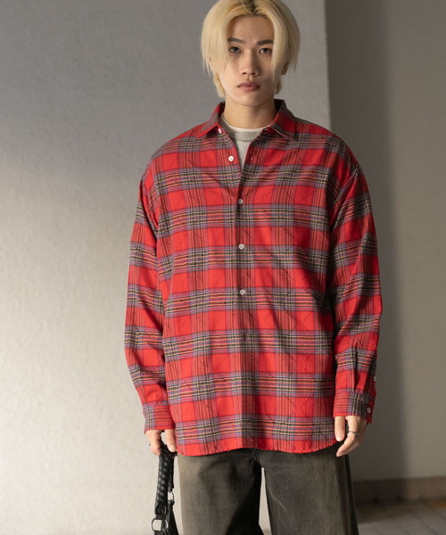 「SENSE OF PLACE by URBAN RESEARCH」 長袖ネルシャツ LARGE ブラック メンズ_画像8