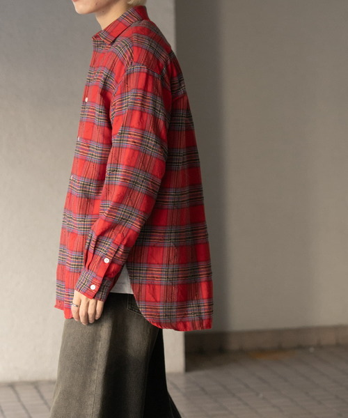 「SENSE OF PLACE by URBAN RESEARCH」 長袖ネルシャツ LARGE ブラック メンズ_画像9