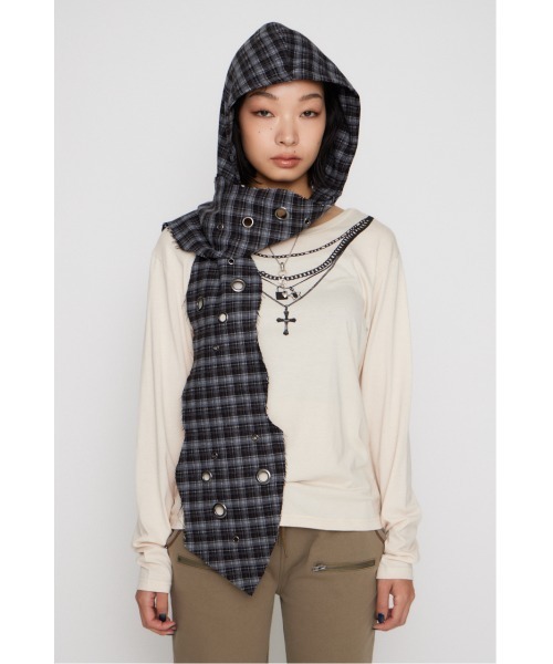 LAGUA GEM（ラグアジェム） ストール マフラー CHECK HOODIE ストール