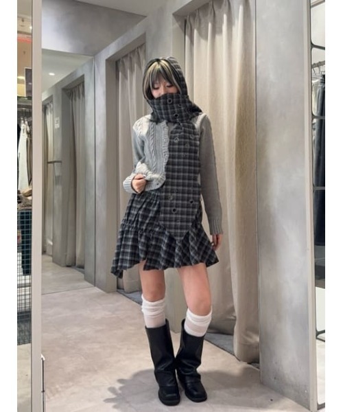 LAGUA GEM（ラグアジェム） ストール マフラー CHECK HOODIE ストール