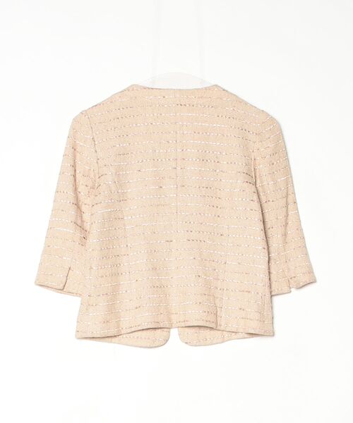 「LAPIS LUCE PER BEAMS」 ツイードジャケット 36 ベージュ レディース_画像2