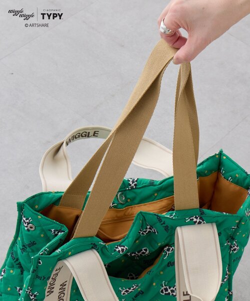 美品‼️wiggle wiggleジャガードテープマルチウェイトートバック wiggle wiggle トートバッグ 「wiggle wiggle」ジャガードテープマルチ