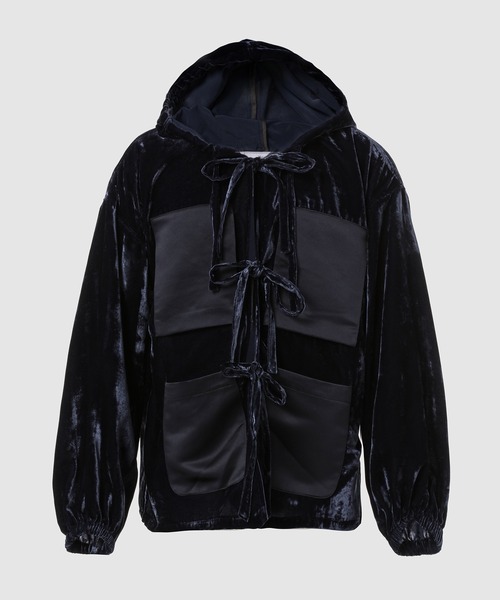 Urig（ウーリッヒ） コート ジャケット LUST VELVET FRONT RIBBON HOOD