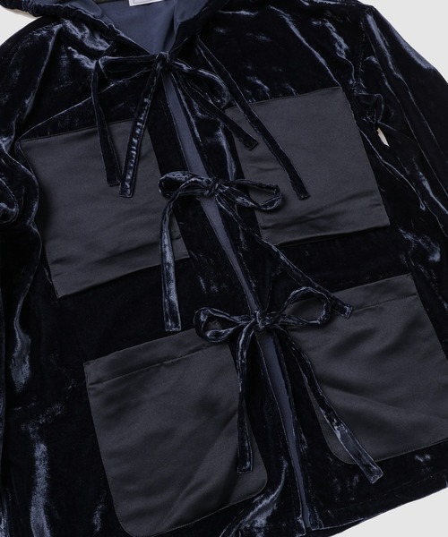 Urig（ウーリッヒ） コート ジャケット LUST VELVET FRONT RIBBON HOOD