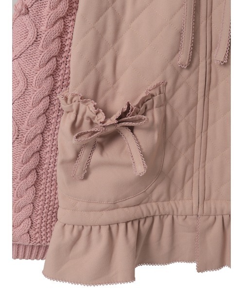 PINK HOUSE チェックロゴフリルパッチワークブルゾン 大きいサイズ フリル使いフードブルゾン｜ピンクハウスオフィシャルオンラインストア