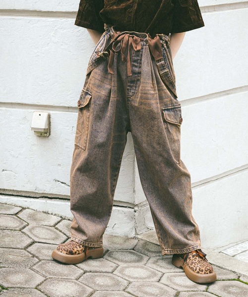 niko and…（ニコアンド） デニムパンツ FREE チャコール レディース