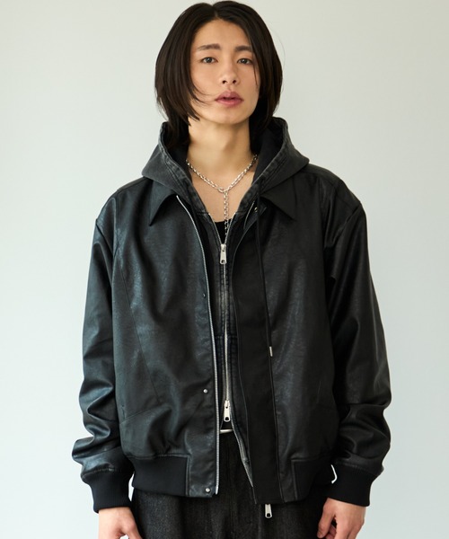 SINSS ブルゾン アウター Concealed front short zip blouson / コン