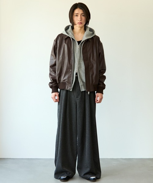 SINSS ブルゾン アウター Concealed front short zip blouson / コン