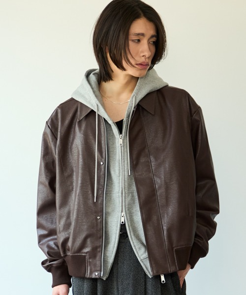 SINSS ブルゾン アウター Concealed front short zip blouson / コン