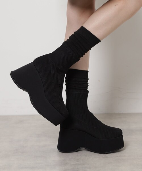 「ESPERANZA」 ショートブーツ LL ブラック レディース_画像3