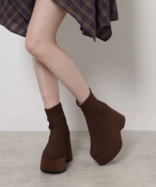 「ESPERANZA」 ショートブーツ LL ブラック レディース_画像5