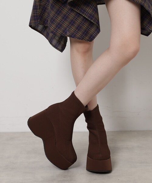 「ESPERANZA」 ショートブーツ LL ブラック レディース_画像6