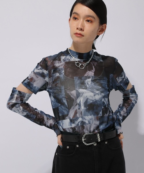 「HARE」 長袖カットソー FREE レッド レディース_画像2