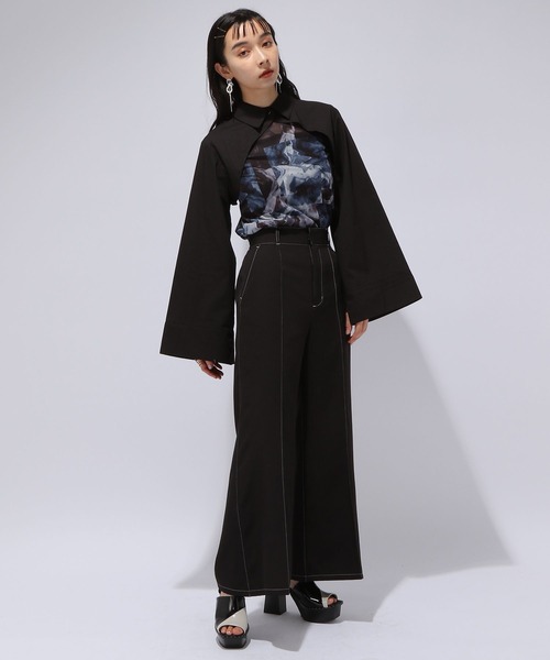 「HARE」 長袖カットソー FREE レッド レディース_画像4