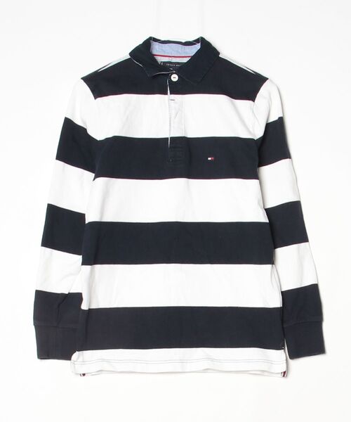 TOMMY HILFIGER（トミー・ヒルフィガー） ボーダー柄長袖ポロシャツ S