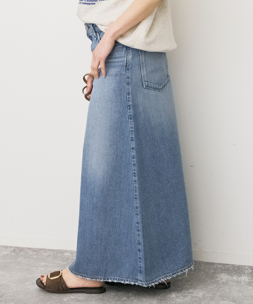 【upper hights×Spick &span 】 デニム ロングスカート Spick＆Span（スピック アンド スパン） デニムスカート upper hights