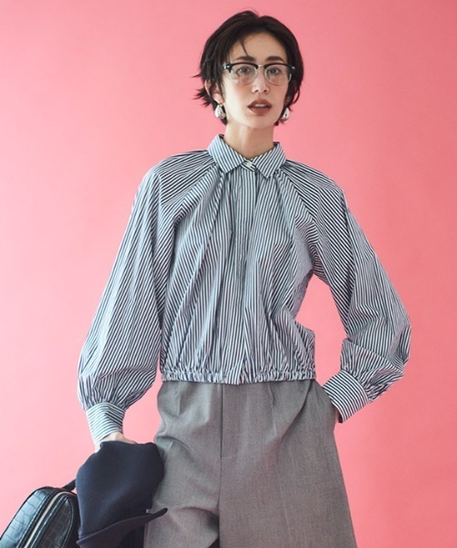 シーニュ 美品 HENRI フロントスリットバルーンギャザーブラウス ギャザーバルーンブラウス｜STYLEMIXER（スタイルミキサー）公式通販サイト