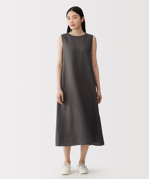 無印良品(MUJI) ワンピース 婦人 リネン 洗いざらし スリーブレス 無印良品(MUJI) ワンピース 婦人 リネン 洗いざらし スリーブレス